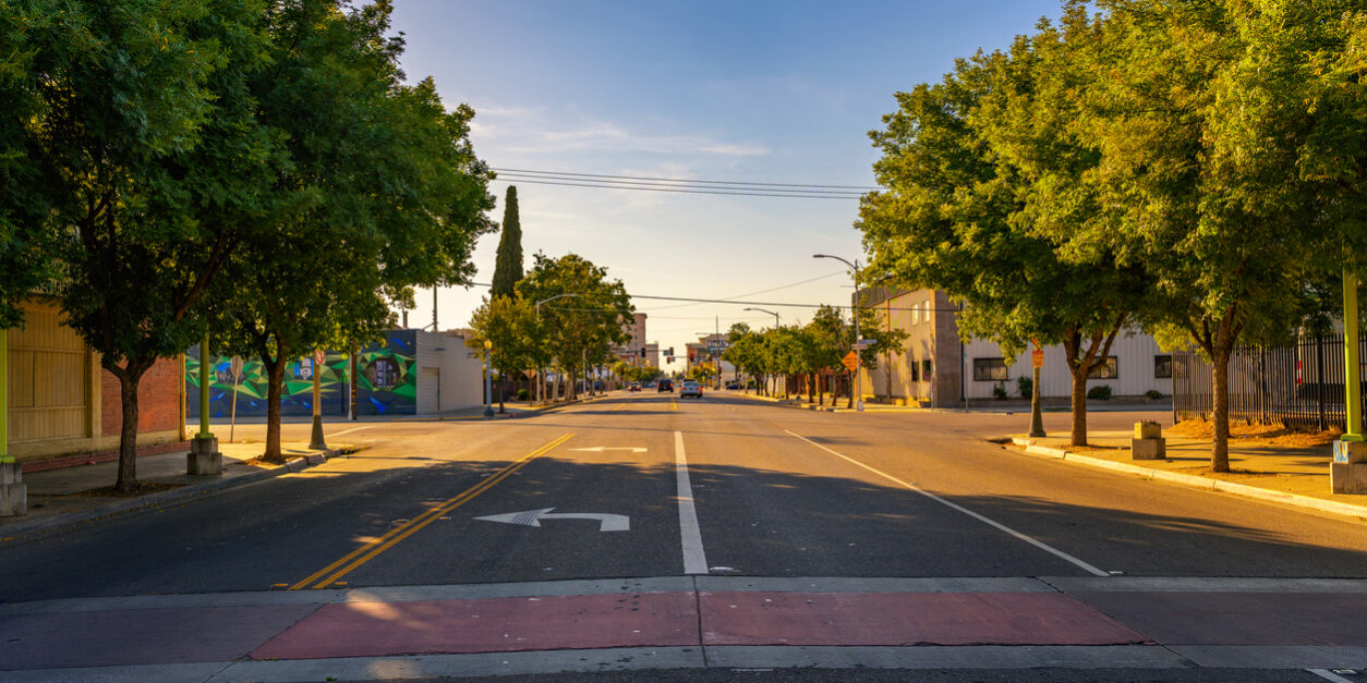 van ness avenue in downtown fresno, california