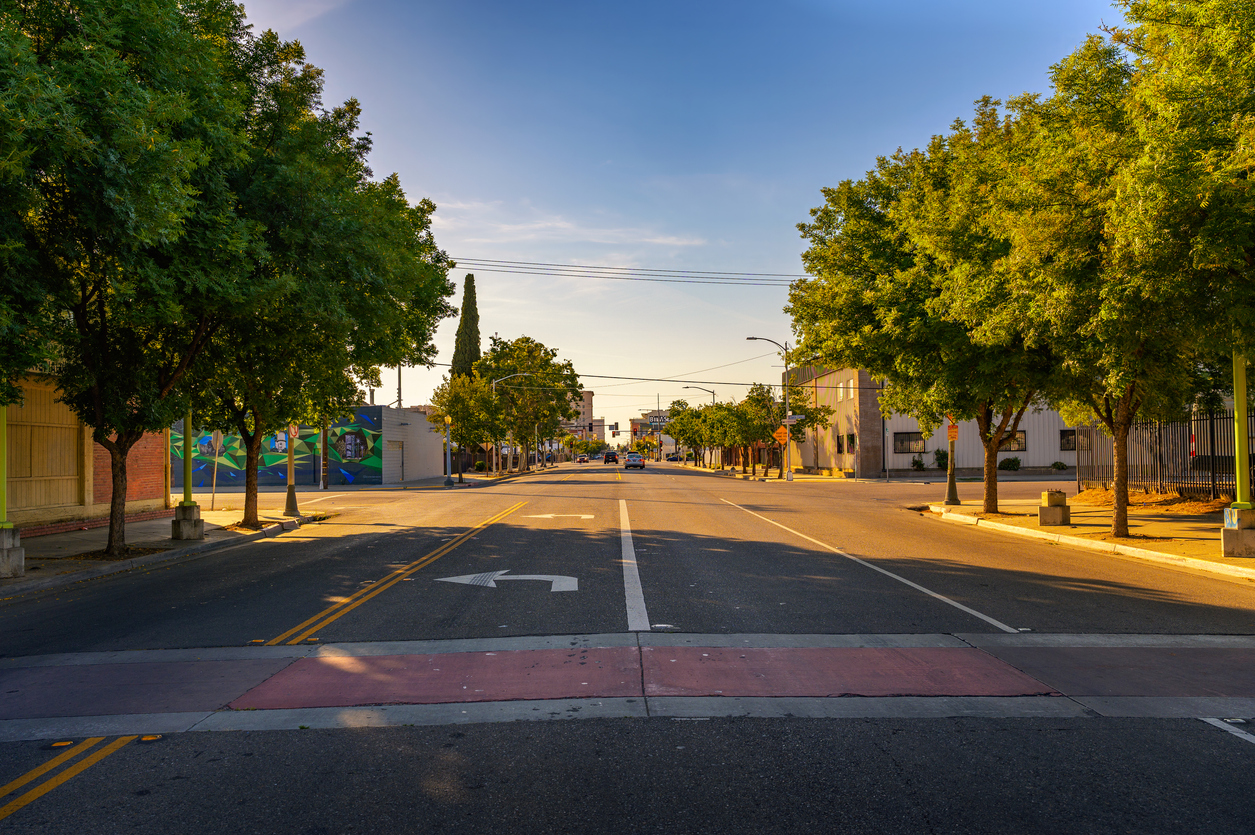 van ness avenue in downtown fresno, california