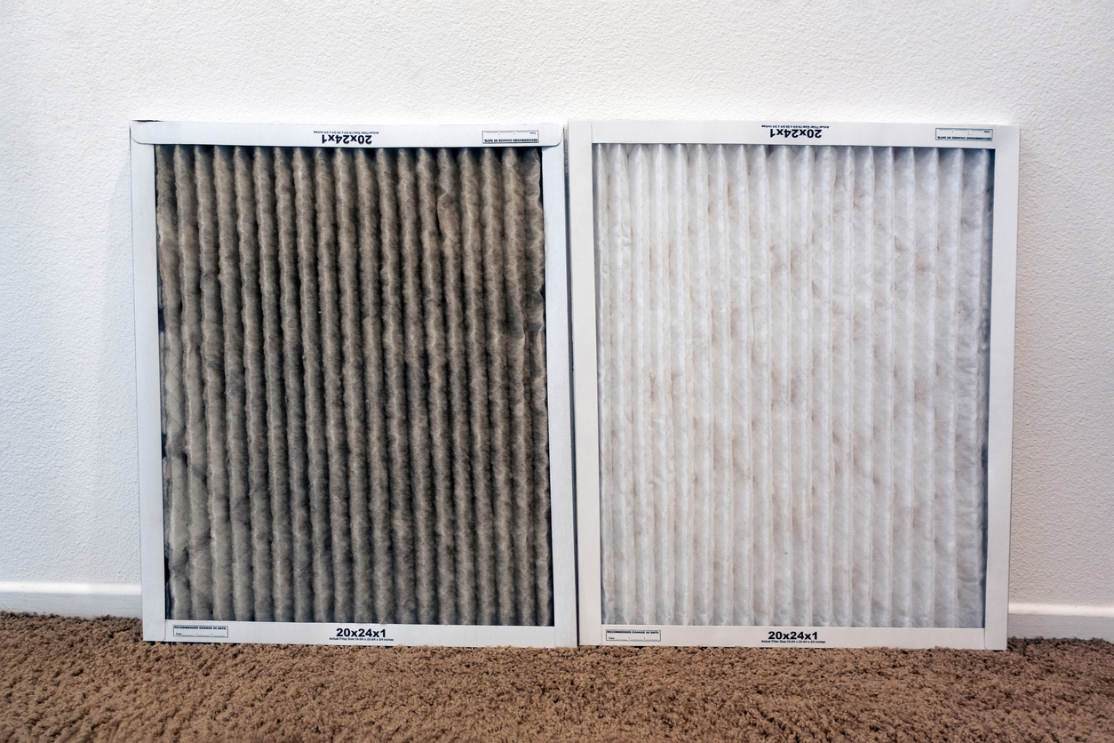 Comparison of a clean and dirty air filter